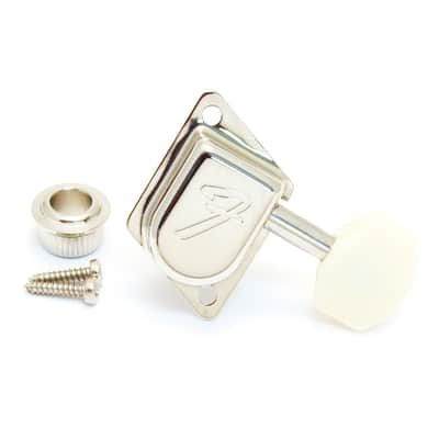 Genuine Fender F Tuning Machine 65 Mustang CHROME w/BEIGE BUTTON, SINGLE TUNER image 3