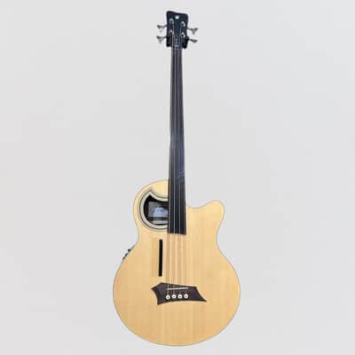 Warwick Rockbass Alien Deluxe 4 String Fretless Acoustic Electric Bass Guitar - Natural image 5