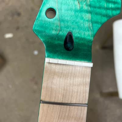 Warmtone Custom Guitars Flamed Maple Strat Style Neck- Green Flames #2 image 17