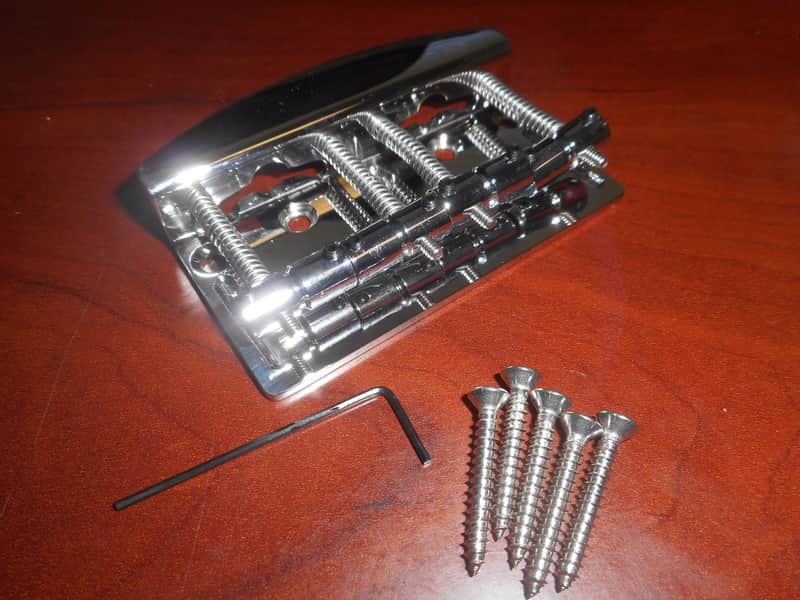 Hipshot 4-String Vintage Bass Bridge, Stainless Steel - .750" String Spacing image 1