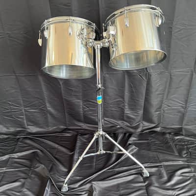 VINTAGE Ludwig 1970's Stainless Steel 8 piece Concert Tom Configuration image 5