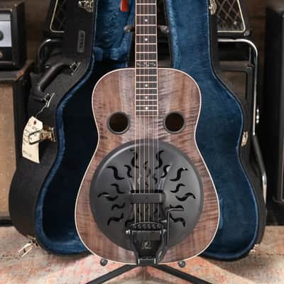 Beard Legacy-E HipShot DoubleShot Square Neck Resonator Guitar - Black Ice 2-Tone Custom Horse Chestnut with Hardshell Case image 17