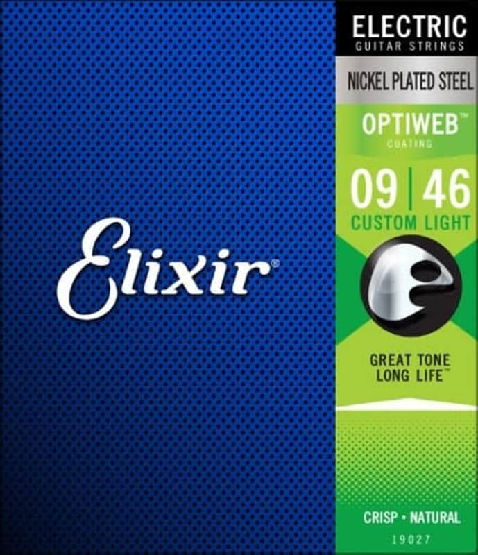 Elixir 19027 Optiweb Nickel Custom Light Electric Guitar Strings (09-46) image 1