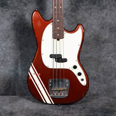 Olinto By La Bella 4-String Short Scale Bass - Candy Apple Red Relic w/Matching headstock image 13
