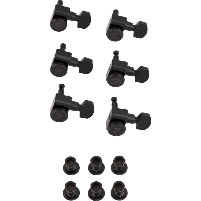 Fender Locking Stratocaster/Telecaster Tuning Machines, Black, Set of 6 image 1