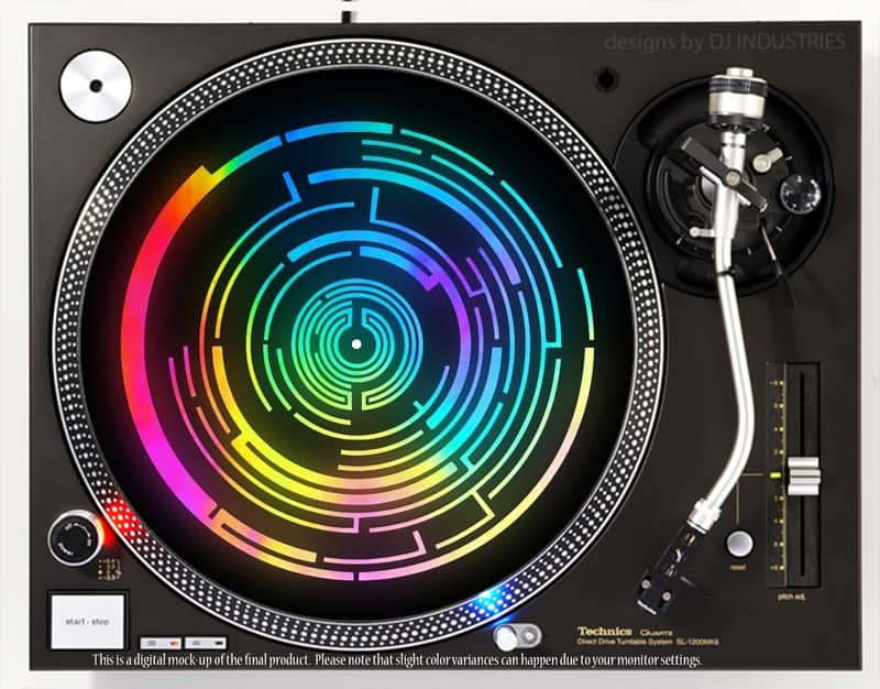 DJ Industries Spectal Rainbow - DJ slipmat for vinyl LP record player turntable image 1