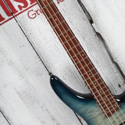 Ibanez SR400EQM 4 String Electric Bass Guitar Stained Cosmic Blue Starburst image 9