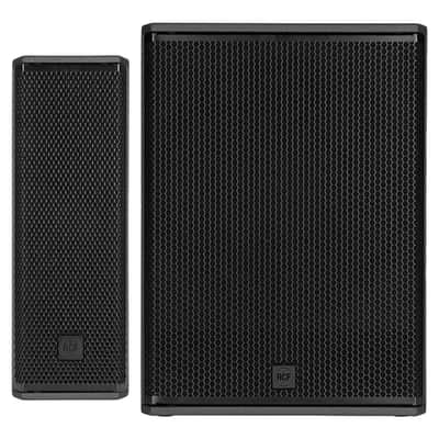 RCF NXL 14-A Compact Active Column Speaker Black w SUB18-AX 18" Subwoofer image 1
