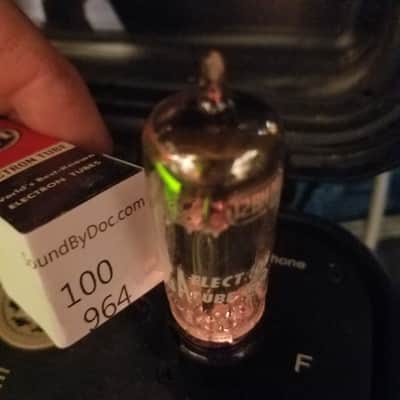 RCA 12BH7A tNOS AT1000 TESTED Vacuum Tube black plate 12BH7 dual triode 1952-1961 image 4