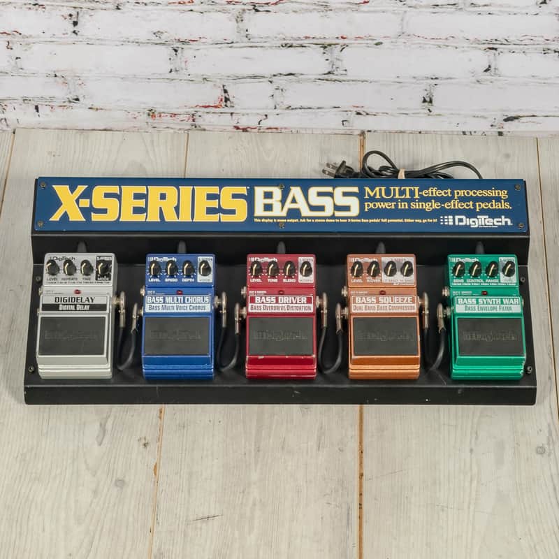 Digitech - 2002 X-Series Bass In-Store Pedal Display w/5 Pedals Incl. Bass Synth Wah - x0220 - NOS image 1