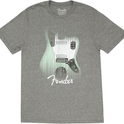 Fender 912-1123-306 Fender Seafoam Green Jaguar Lines Grey Small T Shirt