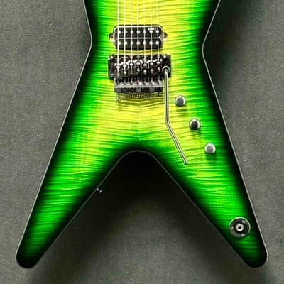 Dean Guitars - USA - Custom Shop - ML - 7 String - Emerald Burst Flame Maple Top - Reverse 7 Inline Head Stock - Floyd Rose - DMT 7 Nostalgia and Baker Act  Pickups - Black Hardware - w/OHSC - Call for Best Price !!! image 2