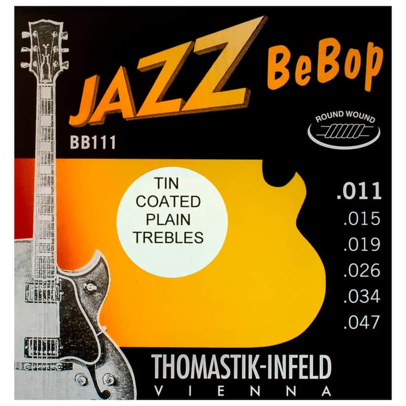 Thomastik-Infeld BB111T Jazz Bebop Round Wound Jazz Guitar Strings Extra Light Tin-Plated Trebles (.011-.047) image 1