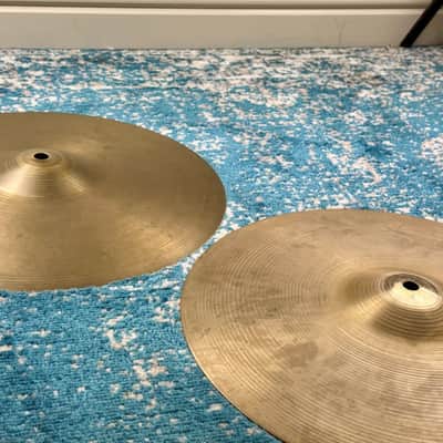 14" VERY LIGHT 1960s EARLY Zildjian A NEW BEAT Hihats 843g 1380g image 6