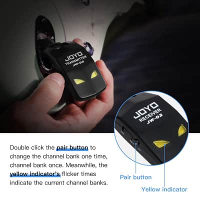 JOYO JW-03 2.4GHz Wireless Guitar System 4 Channels Rechargeable Audio Wireless Transmitter Receiver for Guitar Bass Electric Instruments image 8