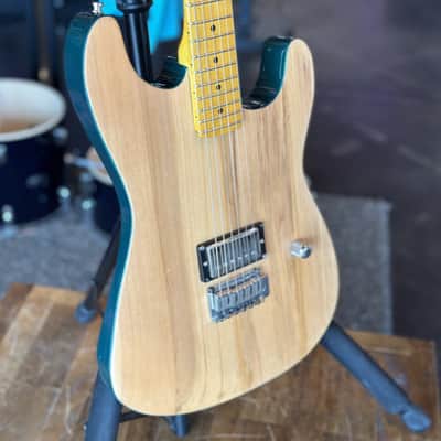 "S-Style" Partscaster with Seymour Duncan JB and Emerson Electronics - Natural Top w/ Green Back image 3
