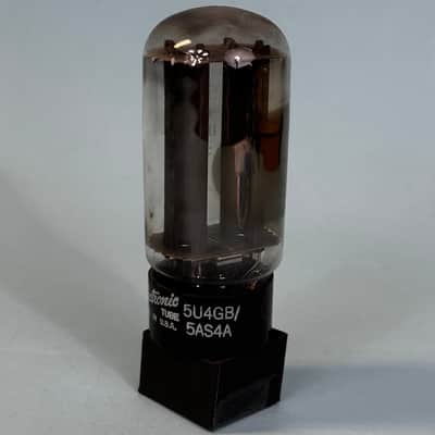 1966 General Electric 5U4GB Vintage GE Gray Plate Side Getter Rectifier Tube T404 image 2