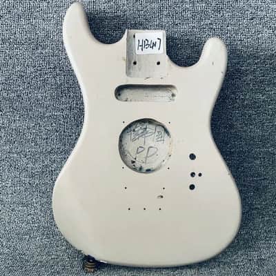 White Mini Basswood Guitar Body image 1