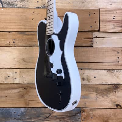 Fender Jack White Signature Triplesonic Acoustasonic Telecaster 2025 - Satin Arctic White with Black Top image 2