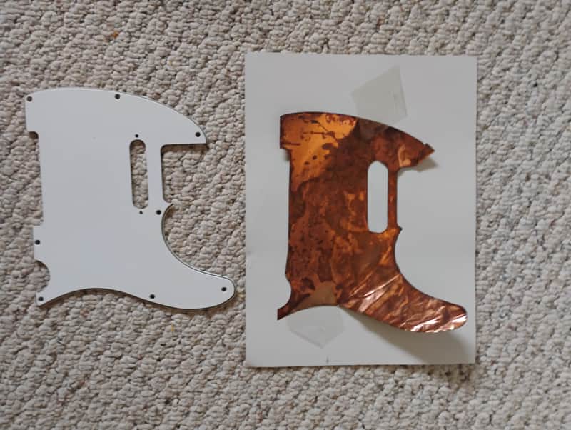 Nicely aged 1960s-1970s style Telecaster Pickguard with copper shielding USA replacement part for luthier project restoration image 1