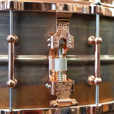 Ludwig LC663TC Copper Phonic 6.5x14" 10-Lug Snare Drum with Tube Lugs 2022 - Present - Raw Copper with Copper Plated Hardware image 7