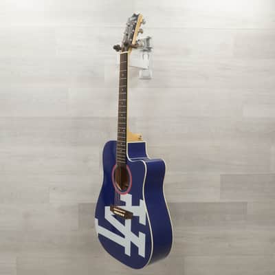 Used Woodrow Los Angeles Dodgers Laminate Top Acoustic Guitar Blue image 2
