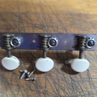 Vintage 1950's 60's Waverly  3x3 On a Plate Open Back Treble Side Guitar Tuner Original Installation Screws Luthier Parts #7 image 4