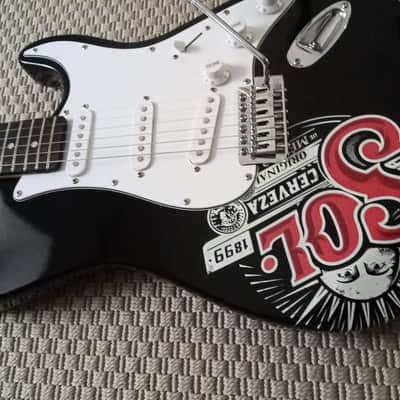 Sol Cerveza RARE Sol Beer Guitar Guitarra Stratocaster 2017 black image 4