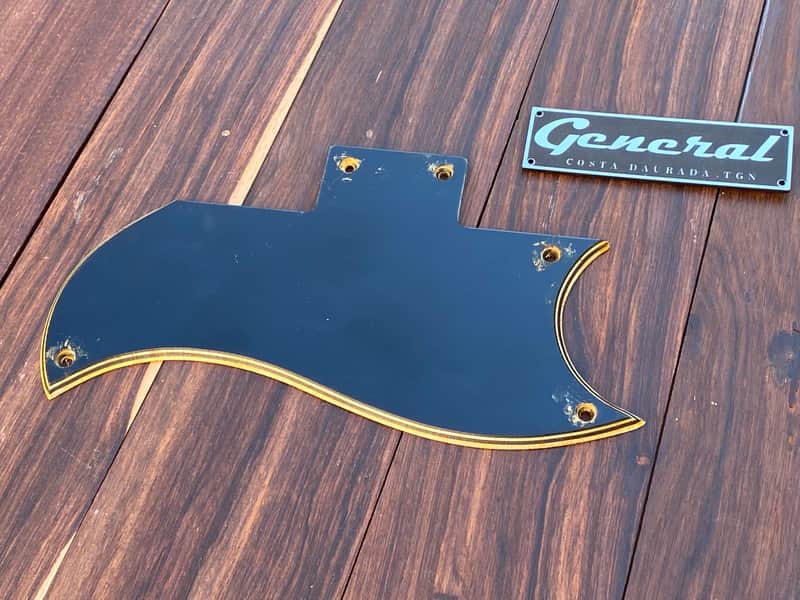 General Vintage Tone Sg 1961 / 1962 Aged Pickguard for Gibson SG bevel Black multi ply image 1