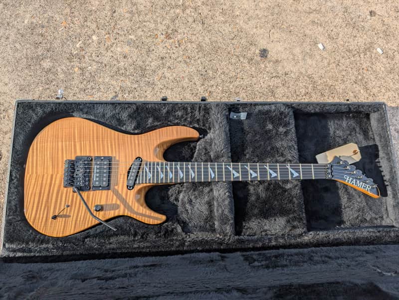 1990 Hamer Californian Elite Amber solid 5A maple xx rare image 1