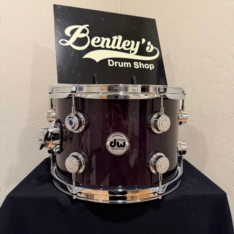 DW Collector's Series 333 Pure Maple 8x12 Rack Tom in Ebony Stain Gloss Lacquer with Chrome Hardware (Rm4) image 1