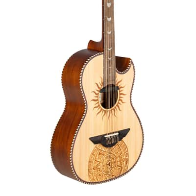 H. Jimenez Colección de Galaxia Mexica Calendar Bajo Quinto with Laser Calendar Design Acoustic +Hardshell Case | Authorized Dealer image 3