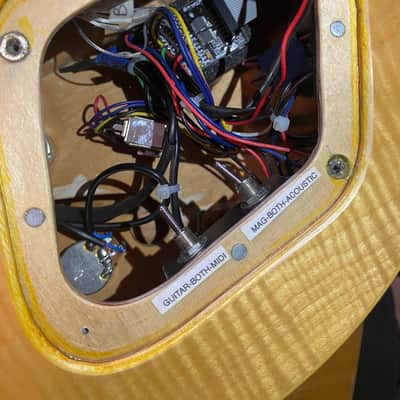 Greco FA 700 with Graph Tech Piezo Tunomatic, Graph Tech Ghost Hexpander with acousti phonic preamp, Roland GR 55 Guitar Synthesizer image 12