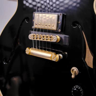 Ultra Rare Fully Custom Hand Built MIJ Japan Semi Hollow Guitar - Aozax Black Nitro Laquer Gibson ES-347 Copy image 7