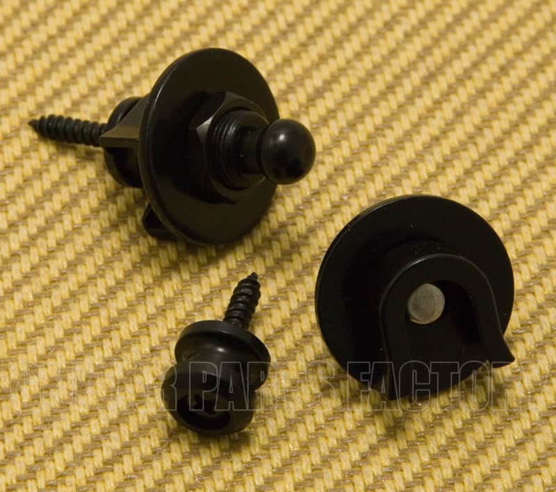 AP-0680-003 Quality Black S-Style Strap Locks & Buttons Fit Schaller image 1