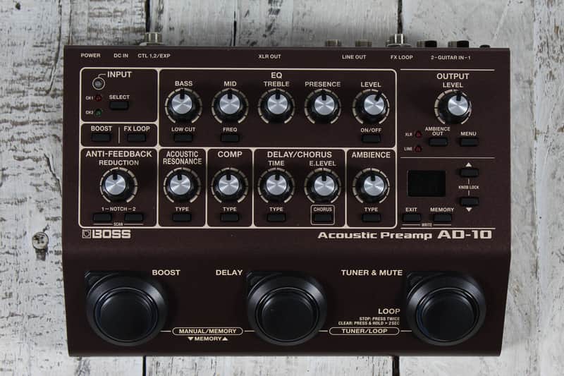 Boss AD-10 2 Acoustic Preamp 2 Channel Acoustic Guitar Preamp / DI Effects Pedal image 1