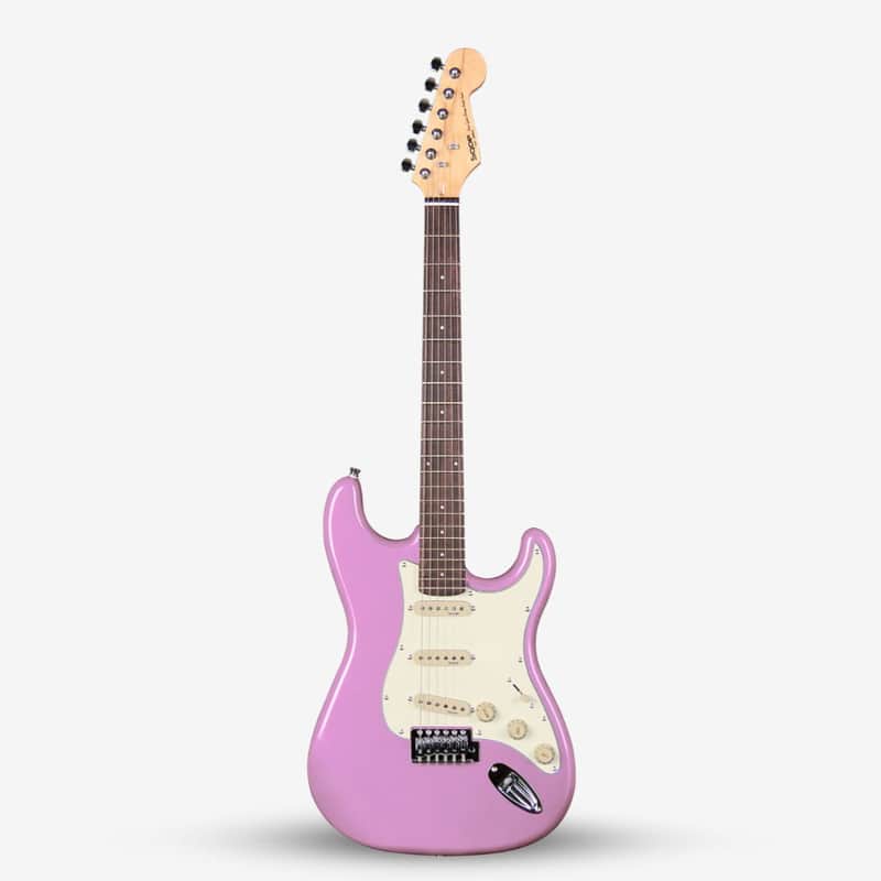 SQOE SEST200 Stratocaster Body SSS Vintage Electric Guitar ( SEST / SEST-200 / ST / ST-200 ) Pink image 1