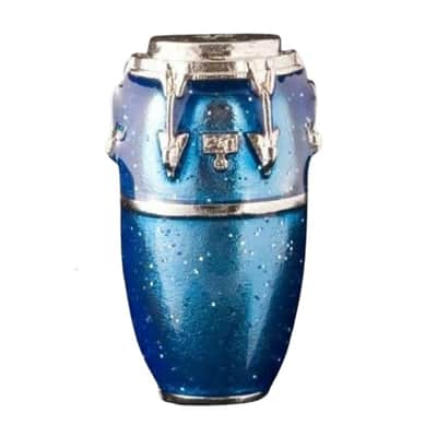 Conga Drum Pin, Blue and Silver, Harmony Jewelry image 1