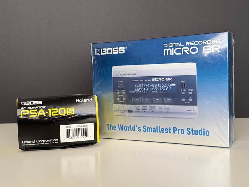 Boss Micro BR Digital Recorder M-BR w/ PSA-120S Power Supply image 1