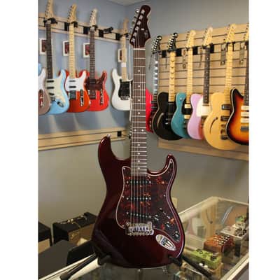 G&L Legacy Electric Guitar in Ruby Red Metallic Matching Headstock image 2