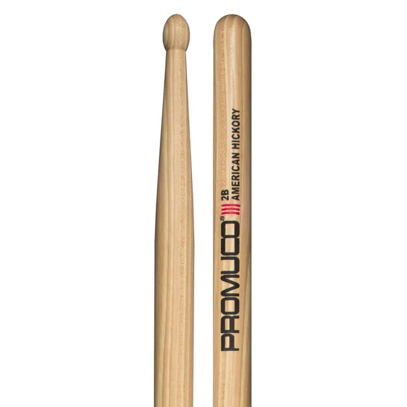 Promuco 2B Hickory Wood Tip Drumsticks image 1