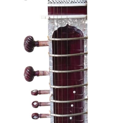Munda Sitar Vilayat Khan Model Sitar Indian Tun Wood Sitar, Gig Bag, 6 main string 12 central string sitar For Professional Player Beginner image 5