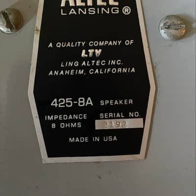 Altec Lansing 425-8A 10” 8 ohm alnico speaker Vintage image 4