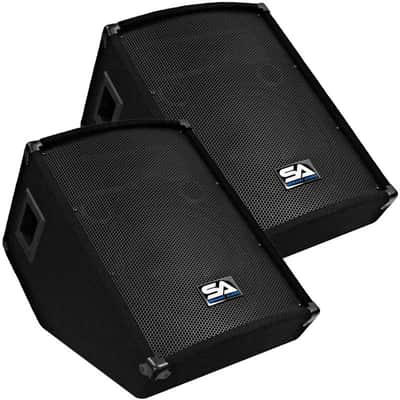 (2) New SEISMIC AUDIO 12" FLOOR MONITORS PA DJ Speakers image 1