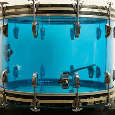 1970s Ludwig 14x22 Blue Vistalite Bass Drum image 4
