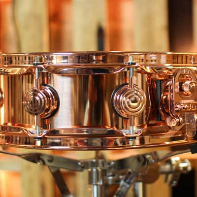 DW 4x14 Collector's Polished Copper Snare Drum w/ Copper Hardware - DRVP0414SPP image 2