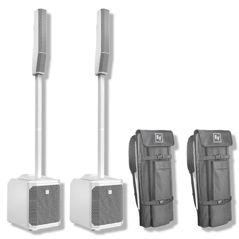 Electro-Voice EVOLVE30M-W White (Pair) Portable Column Sound System with StreamEye Polishing Cloth image 1