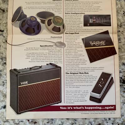 Vox Guitar Catalog Wah Amp 90's image 6