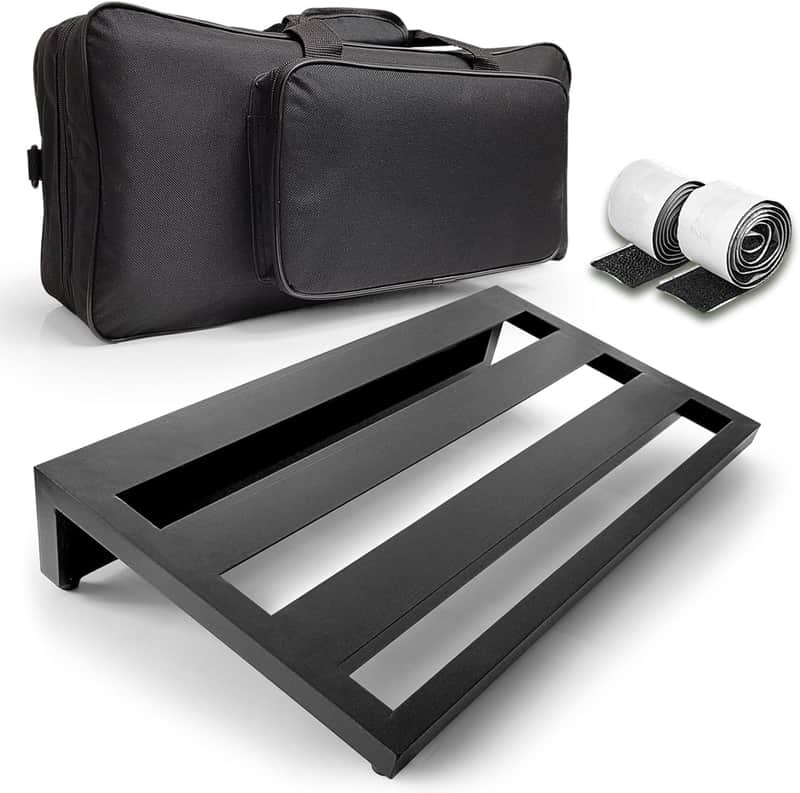 Guitar Pedal Board 20" x 12" Lightweight 4lb Aluminum Pedalboard with Canvas Carry Bag and Velcro Up to 18 Guitar, Bass Stomp Pedals image 1
