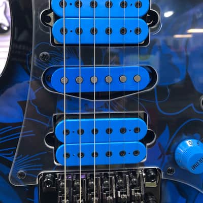 Ibanez Steve Vai Signature Premium Series Jem77 Blue Floral, Maple Fingerboard with Gigbag image 4